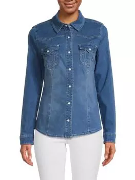 Джинсовая рубашка в стиле вестерн True Religion, темно-синий