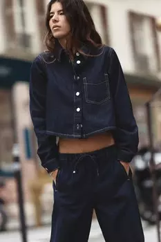 Джинсовая рубашка z1975 ZARA, синий