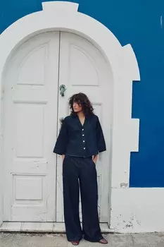 Джинсовая рубашка z1975 ZARA, синий