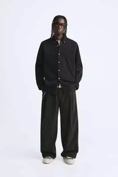 Джинсовая рубашка ZARA, черный