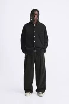 Джинсовая рубашка ZARA, черный