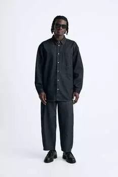 Джинсовая рубашка ZARA, синий