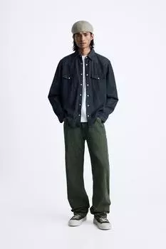 Джинсовая рубашка ZARA, синий