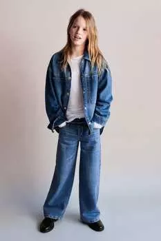 Джинсовая рубашка ZARA, синий
