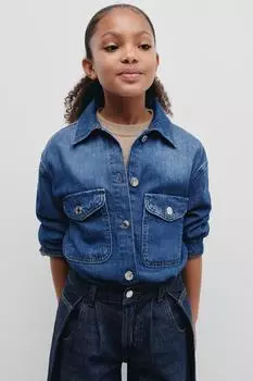 Джинсовая рубашка ZARA, синий