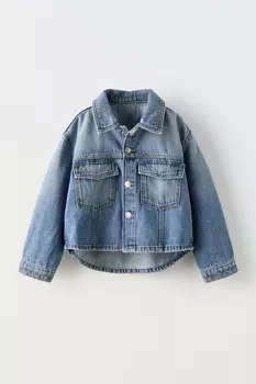 Джинсовая рубашка ZARA, синий