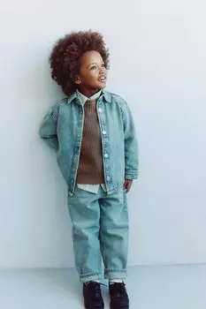 Джинсовая рубашка ZARA, синий