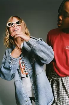 Джинсовая рубашка ZARA, синий