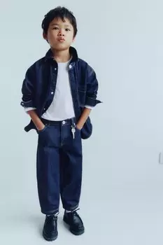 Джинсовая рубашка ZARA, синий