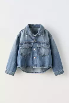 Джинсовая рубашка ZARA, синий