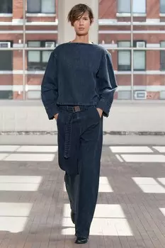 Джинсовая рубашка ZARA, синий