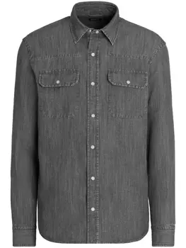 Джинсовая рубашка Zegna, серый
