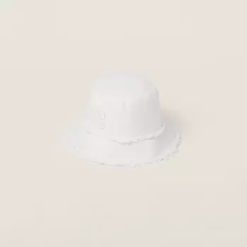 Джинсовая шляпа-ведро Miu Miu, белый