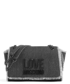 Джинсовая сумка через плечо Icon, хлопок Love Moschino, антрацит