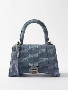 Джинсовая сумка hourglass с монограммой Balenciaga, синий