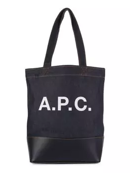 Джинсовая сумка-тоут с логотипом Axel A.P.C., темно-синий