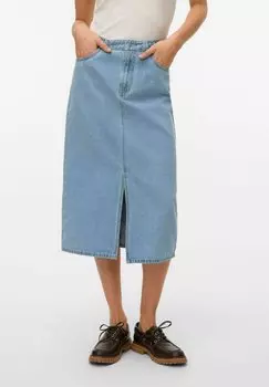 Джинсовая юбка A-line skirt Vero Moda, цвет Light Blue Denim