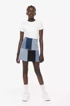 Джинсовая юбка а-силуэта H&M, синий