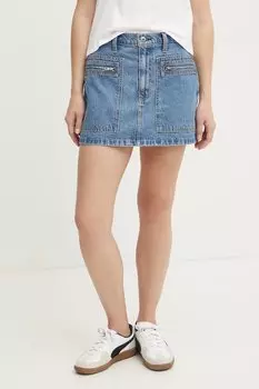 Джинсовая юбка Abercrombie & Fitch, синий