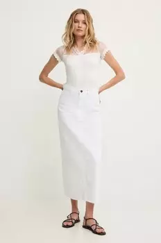 Джинсовая юбка Answear Lab, белый
