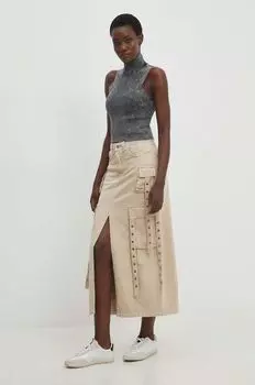 Джинсовая юбка Answear Lab, бежевый