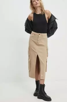 Джинсовая юбка Answear Lab, бежевый