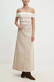 Джинсовая юбка Answear Lab, бежевый