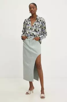 Джинсовая юбка Answear Lab, бирюзовый