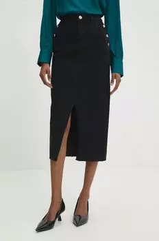 Джинсовая юбка Answear Lab, черный