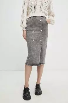 Джинсовая юбка Answear Lab, черный