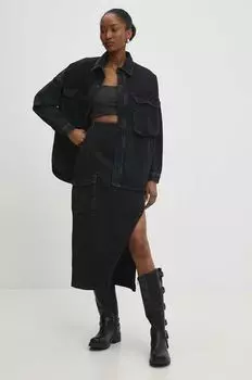 Джинсовая юбка Answear Lab, черный