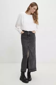 Джинсовая юбка Answear Lab, черный