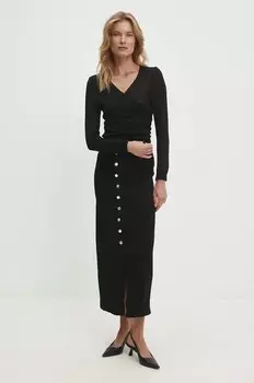 Джинсовая юбка Answear Lab, черный