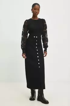 Джинсовая юбка Answear Lab, черный
