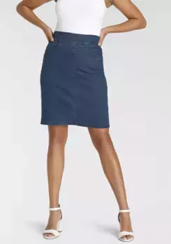 Джинсовая юбка Arizona с рюшами, синий