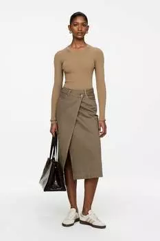 Джинсовая юбка-бандаж Arket, хаки