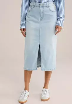 Джинсовая юбка BLUE RIDGE WE Fashion, светло-голубой