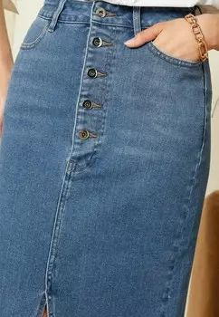 Джинсовая юбка Button Split Front Love & Roses, синий