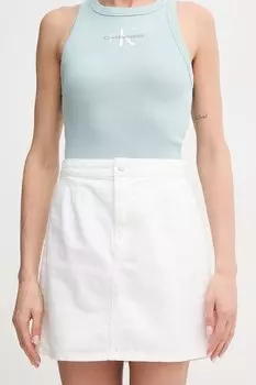 Джинсовая юбка Calvin Klein Jeans, белый