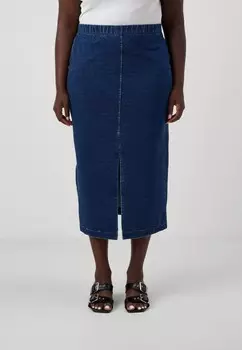 Джинсовая юбка CARBOWIE MIDI TUBE SKIRT ONLY Carmakoma, светло-голубой