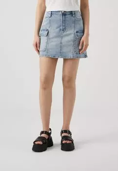 Джинсовая юбка CARGO MINI SKIRT EASTLAKE GAP, Светло-синий