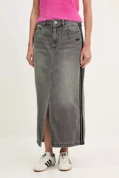 Джинсовая юбка Denim Long Skirt Adidas Originals, серый