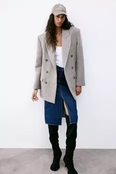 Джинсовая юбка длиной до колена H&M, синий