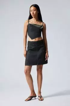 Джинсовая юбка длиной до колена Weekday, синий