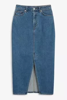 Джинсовая юбка длины миди Monki