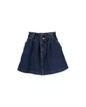 Джинсовая юбка для девочки с контрастной строчкой KNOT, синий
