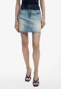 Джинсовая юбка DOUBLE WAIST - Mini skirt Desigual, синий