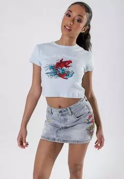 Джинсовая юбка Ed Hardy, деним