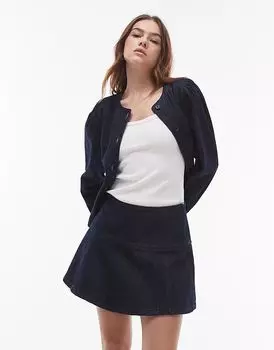 Джинсовая юбка-фонарик цвета индиго Topshop