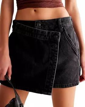 Джинсовая юбка Free People Wynne, синий